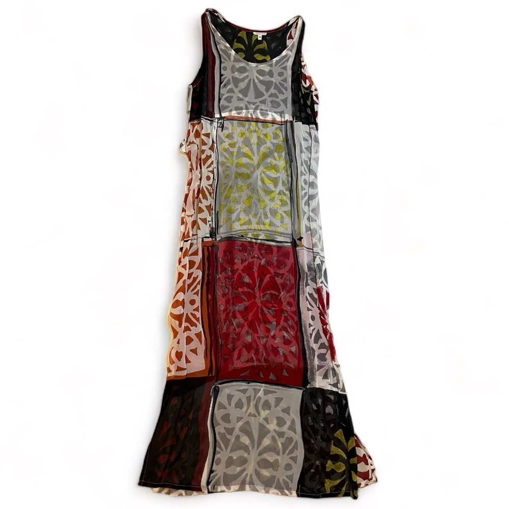 OLIVIER STRELLI Sheer Dress Cover Up‎ Deep Side Slits Vintage VTG Size 38 Medium